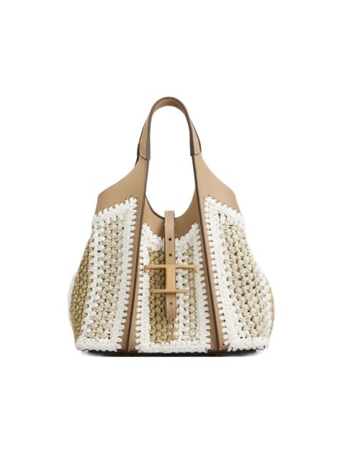 Tod's crochet-detail T-buckle tote bag