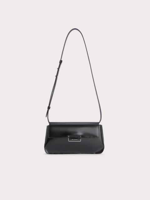 BY FAR TILDA POCHETTE BLACK SEMI PATENT LEATHER