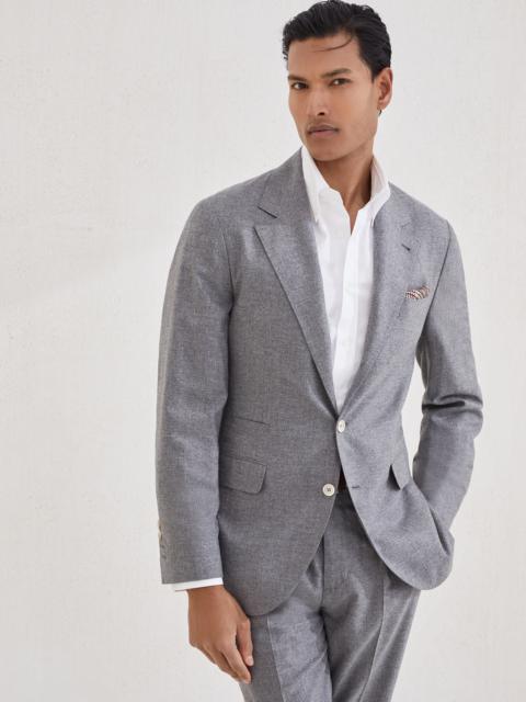 Brunello Cucinelli Cashmere and silk lightweight flannel deconstructed blazer