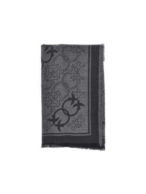 PINKO VISCOSE-BLEND SCARF WITH JACQUARD LOGO