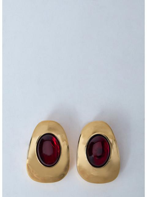 Saint Laurent Women Resin And Metal Cabochon Earrings