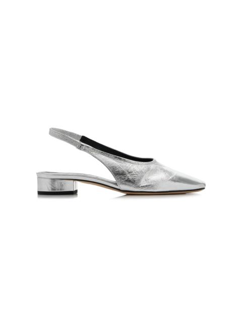 Aeyde Dua Metallic Leather Slingback Pumps metallic
