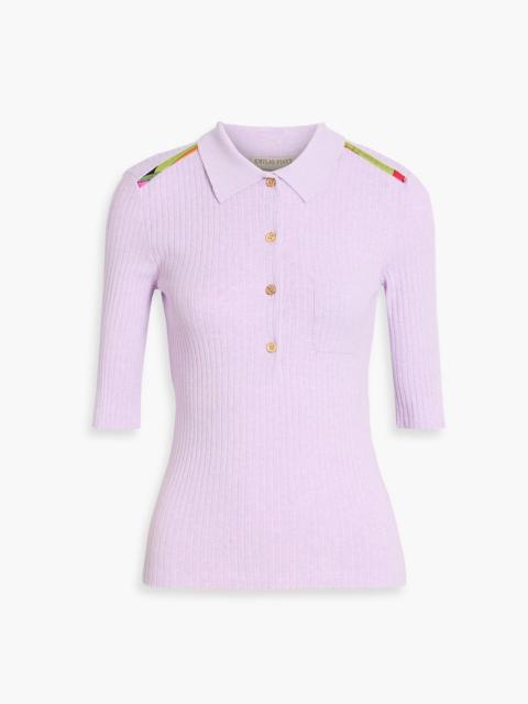PUCCI Ribbed cotton polo shirt