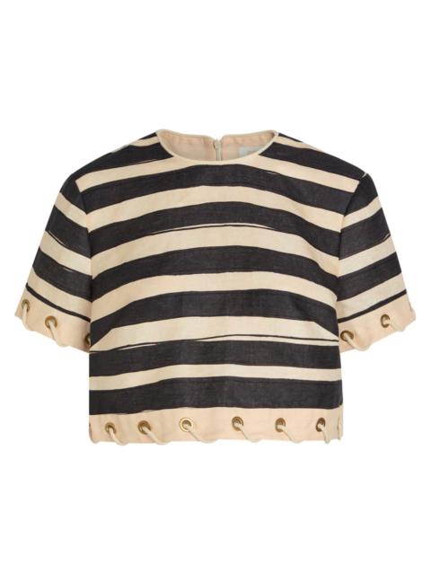 Zimmermann Zimmermann Rebellion Striped Linen Crop top