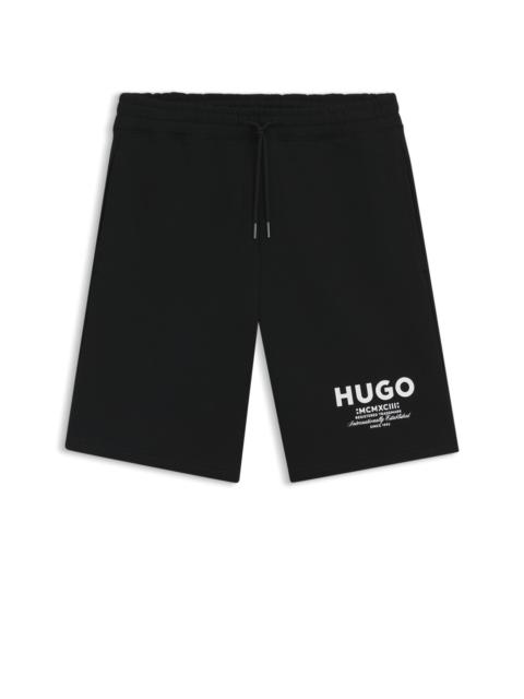 HUGO LOOSE-FIT SHORTS IN COTTON TERRY WITH LOGO PRINT