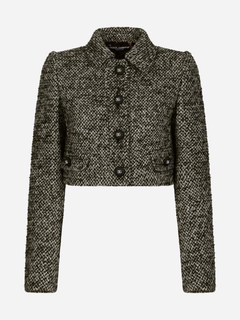 Dolce & Gabbana Cropped speckled tweed jacket