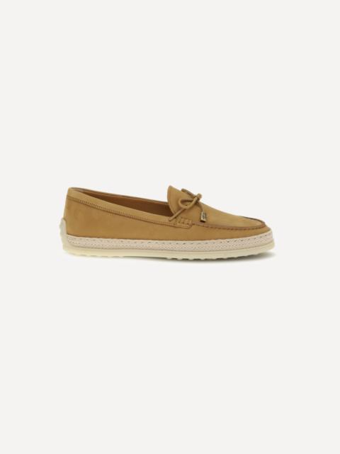 Tod's Suede and raffia Loafers