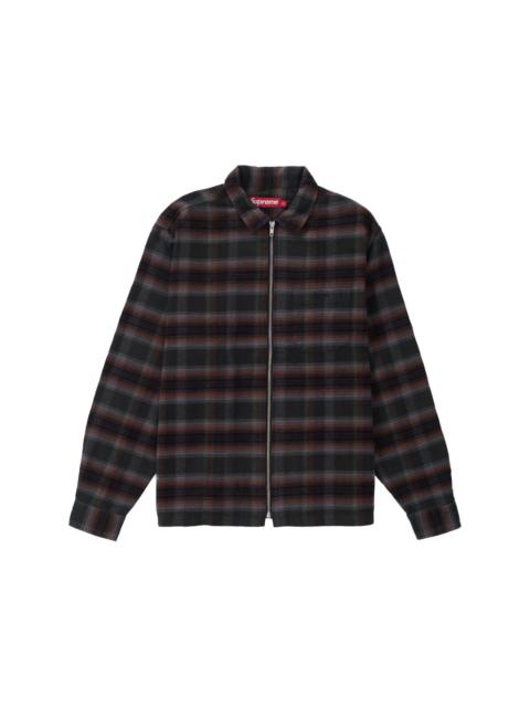 Supreme Supreme Shadow Plaid Flannel Zip Up Shirt (SS24) Black