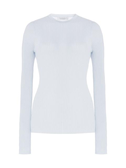 GABRIELA HEARST Browning Knit Sweater in Light Blue Cashmere Silk