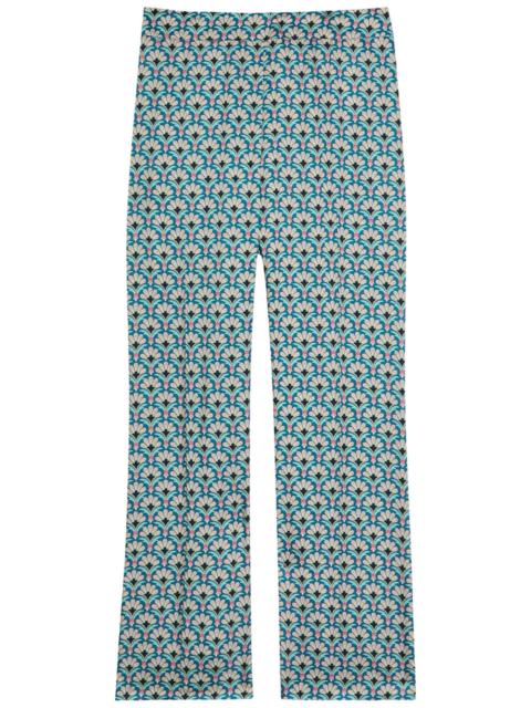 Etro Etro Patterned Satin Straight-leg Trousers