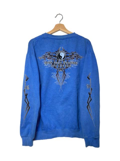 Other Designers Vintage T&C Surf Chrome Wings Hearts Design Crewneck