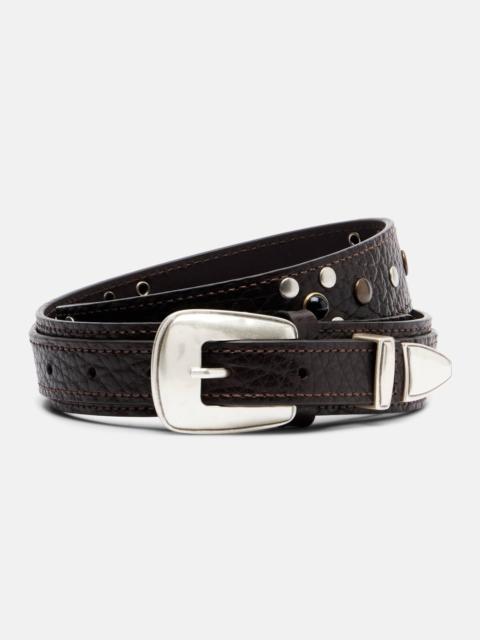 Lemaire Studded leather belt