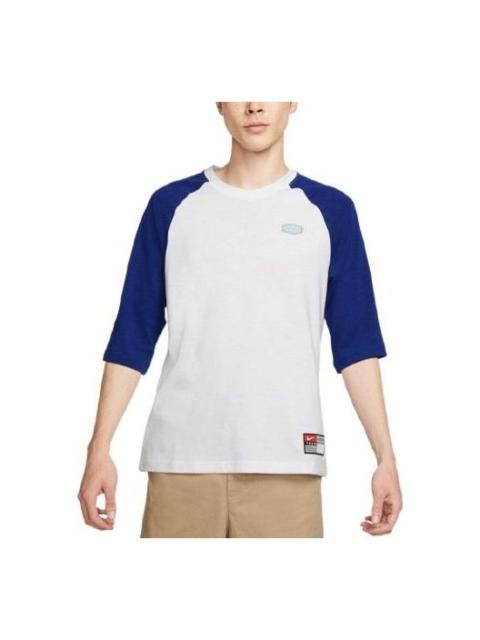 Nike Nike Colorblock Round Neck Pullover three-quarter sleeve Unisex White DQ6285-100