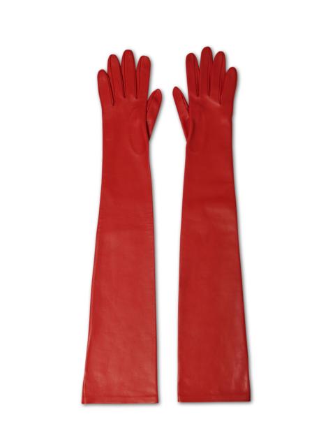The Row Simon Leather Gloves red