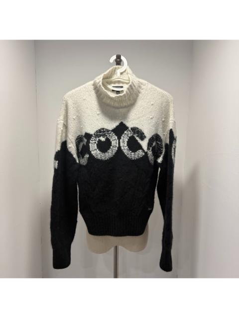 CHANEL Chanel 21n Coco Neige Black White Color-Blocked Sweater