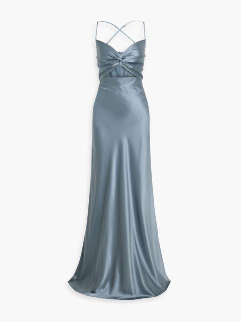 Other Designers Twisted cutout silk-satin gown