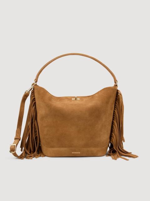 Sandro FRINGED SUEDE BUCKET BAG TANGOSO