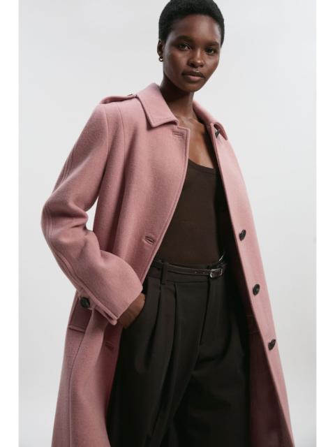KAREN MILLEN Wool Oversized Single Breasted Tailored Midi Coat