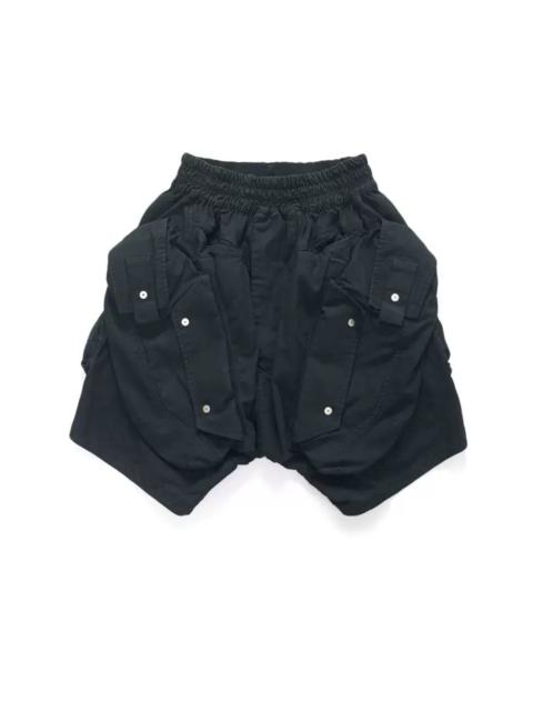 HAMCUS _PRMTVSM/ WAX COATING CARGO DENIM SHORTS size S