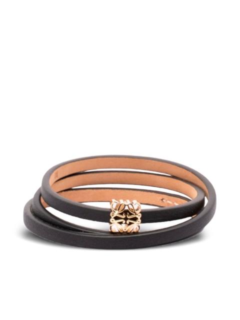 Loewe Loewe Women Anagram Bombé Leather Bracelet