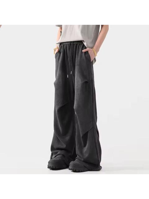 Other Designers Japanese Brand - Pleated Straight Washed Long Wide Leg Sweatpants