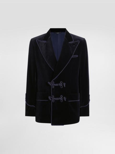 Dolce & Gabbana Double-breasted sicilia-light jacket in smooth velvet