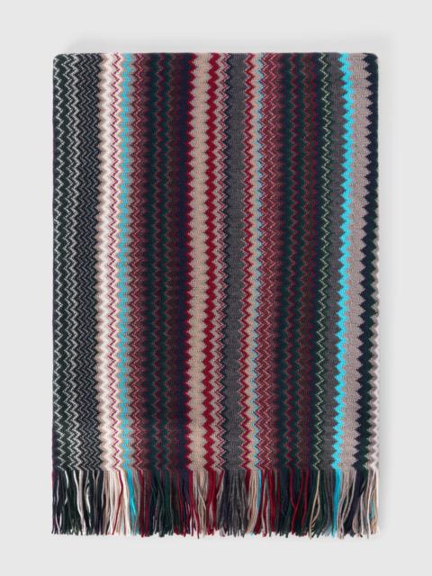 Missoni Zigzag wool scarf with fringes