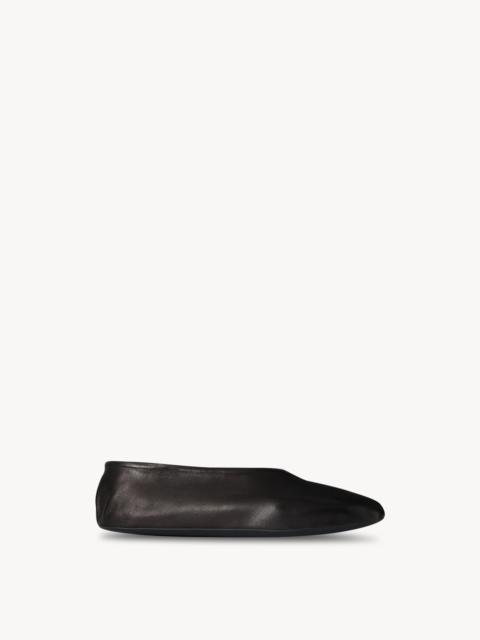 The Row Stella Slipper in Leather and Shearling