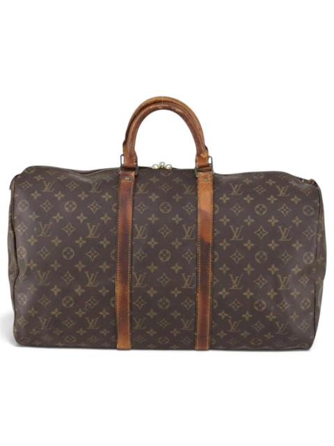 Louis Vuitton Keepall leather travel bag