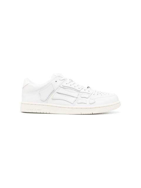 'skel Top Low' White Sneakers With Skeleton Patch In Leather Man