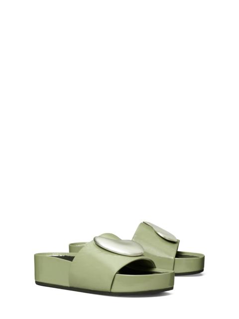 TORY BURCH Tory Burch Patos Platform Slide Sandal in Light Jade /Silver at Nordstrom