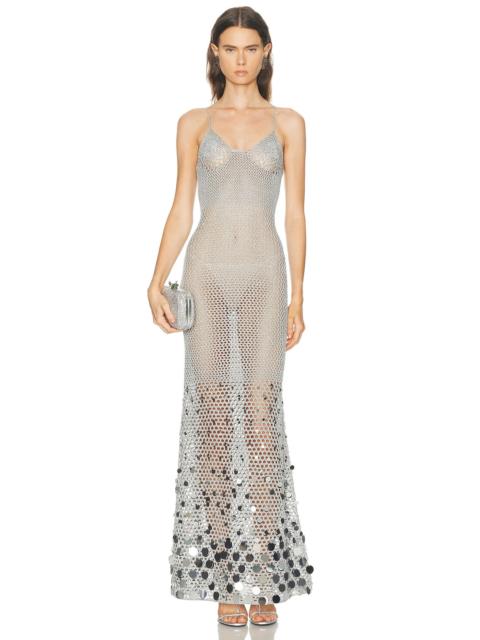 CASABLANCA Crochet Mirror Long Dress