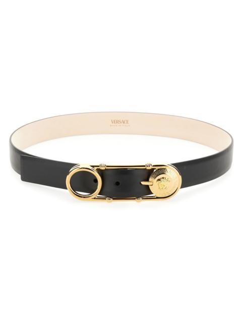 VERSACE LEATHER "SAFETY PIN" BELT