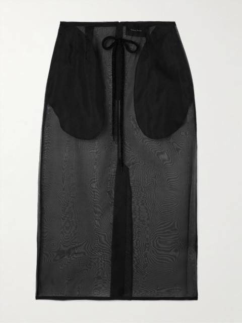 Simone Rocha Bow-detailed Silk-organza Midi Skirt