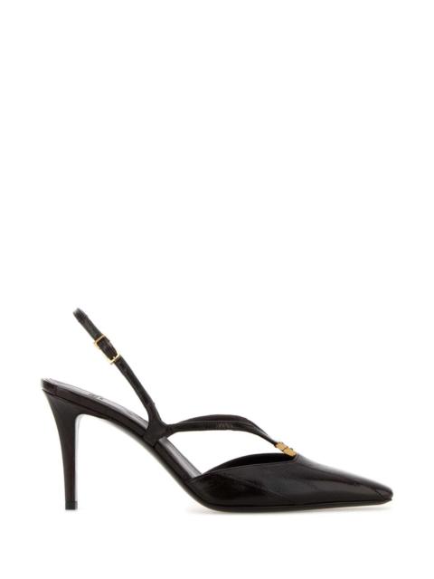 FENDI Fendi Women Dark Brown Leather Fendi Ffold Pumps