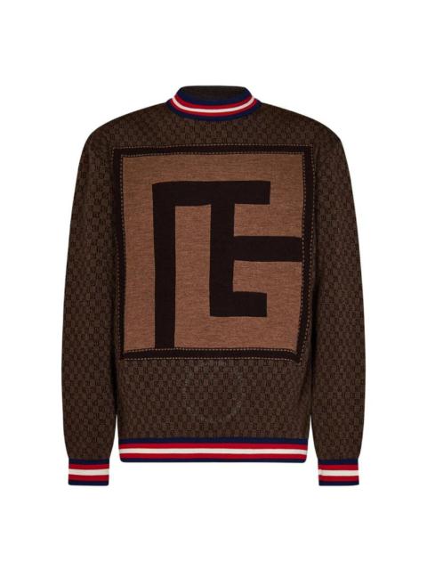 Balmain Balmain Monogram Patterned Crewneck Jumper