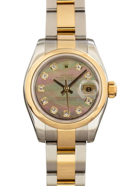 ROLEX Ladies Rolex Datejust 179163 Dark Mother of Pearl Diamond Dial