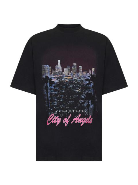 BALENCIAGA Black City Of Angels Medium Fit T-Shirt