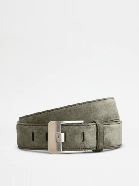 Tod's BELT IN SUEDE - GREEN