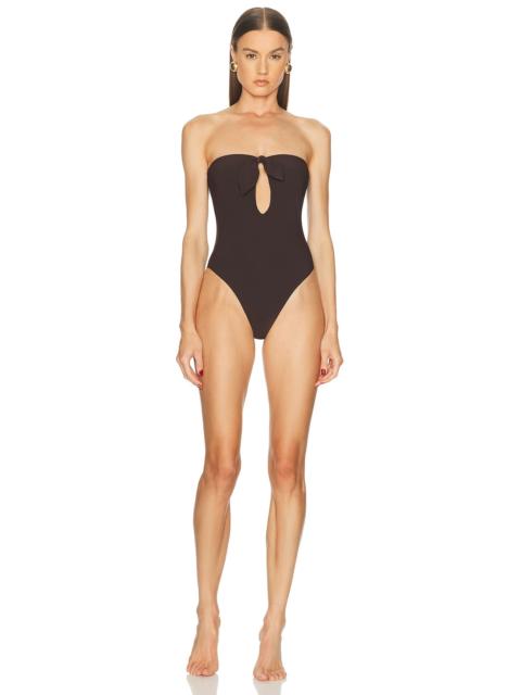 SAINT LAURENT Strapless One Piece Swimsuit