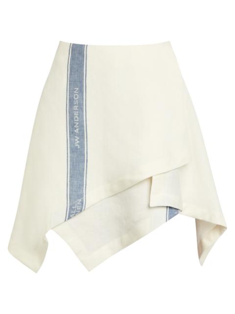 JW Anderson JW Anderson Asymmetric Stripe-jacquard Linen Mini Skirt