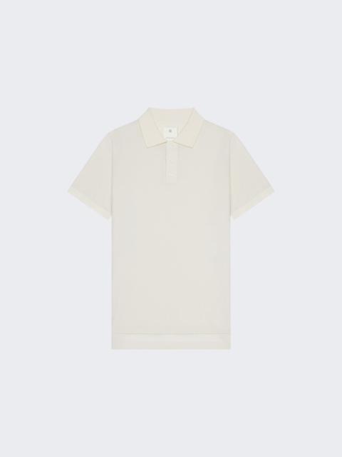 Givenchy Short Sleeve Cotton And Silk Polo Shirt Ivory
