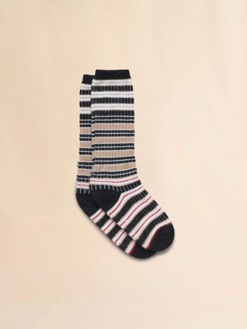 Marni BLACK STRIPED COTTON SOCKS