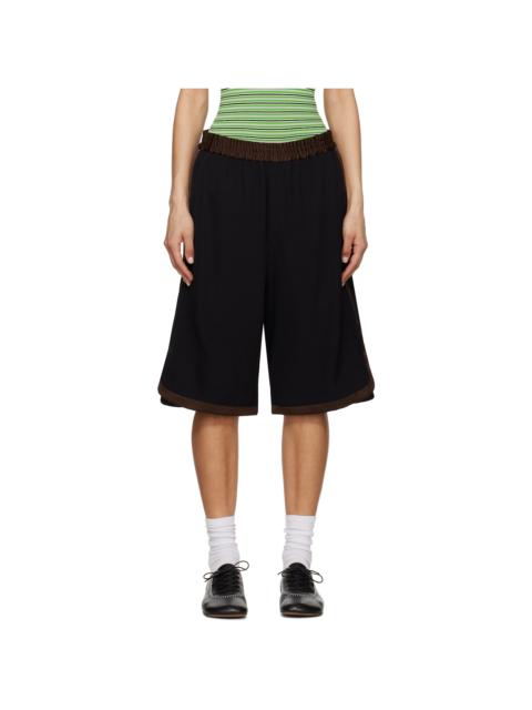 WALES BONNER Black & Brown Ossie Shorts