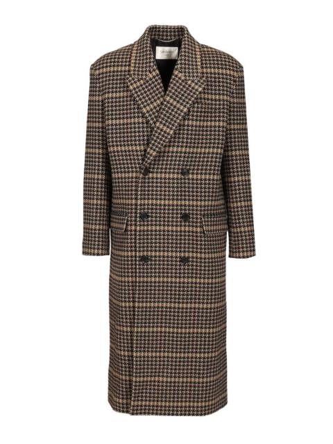 SAINT LAURENT Saint Laurent Men Long Checked Wool Coat