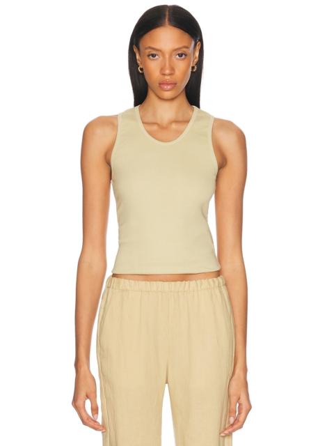 Enza Costa Cotton Rib Scoop Tank Top