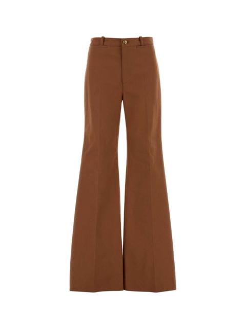 Chloé Chloe Women Pantalone Dalla Gamba Ampia In Cotone Mattone