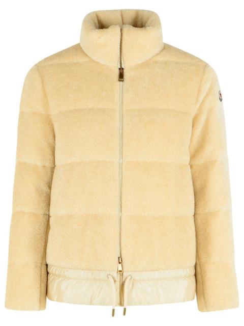 Moncler Moncler Short 'Cedre' Teddy-Effect Fleece Jacket Ivory White Women