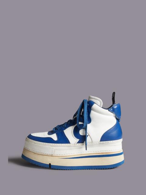 R13 The Riot Leather High Top - Blue and White | R13 Denim Official Site