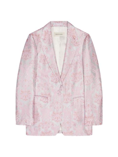floral-print blazer